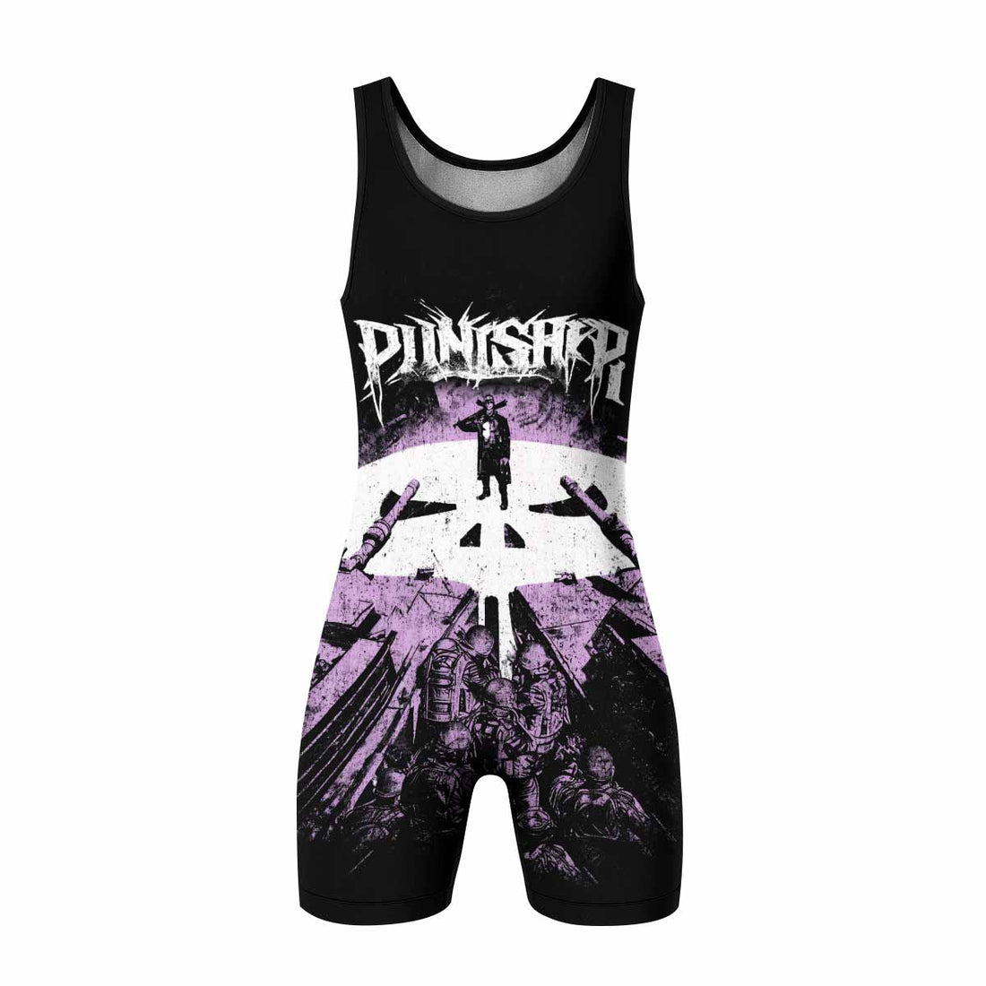 Punisher Final Verdict Wrestling Singlet - front and back view