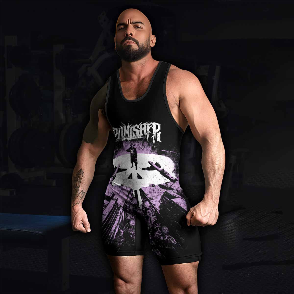 Punisher Final Verdict Wrestling Singlet - men's lifestyle view