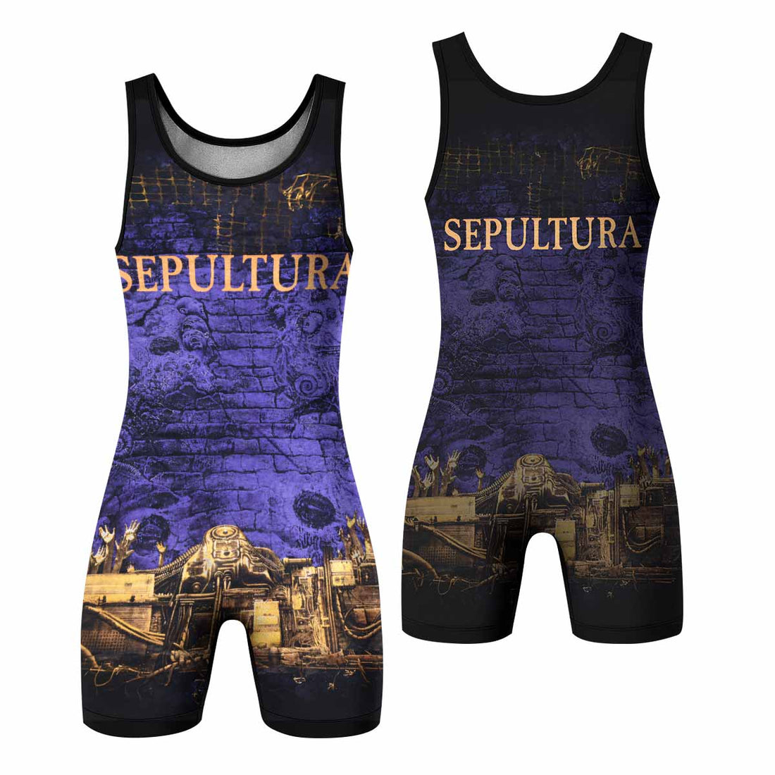 Sepultura Chaos A.D 90s Wrestling Singlet - front and back view