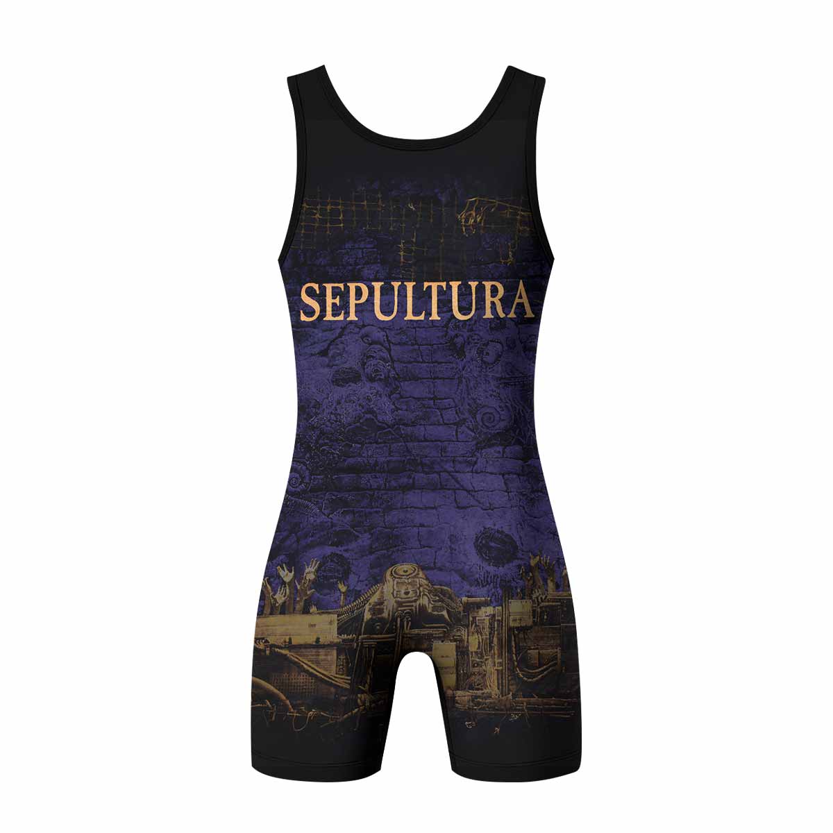 Sepultura Chaos A.D 90s Wrestling Singlet - back view mockup