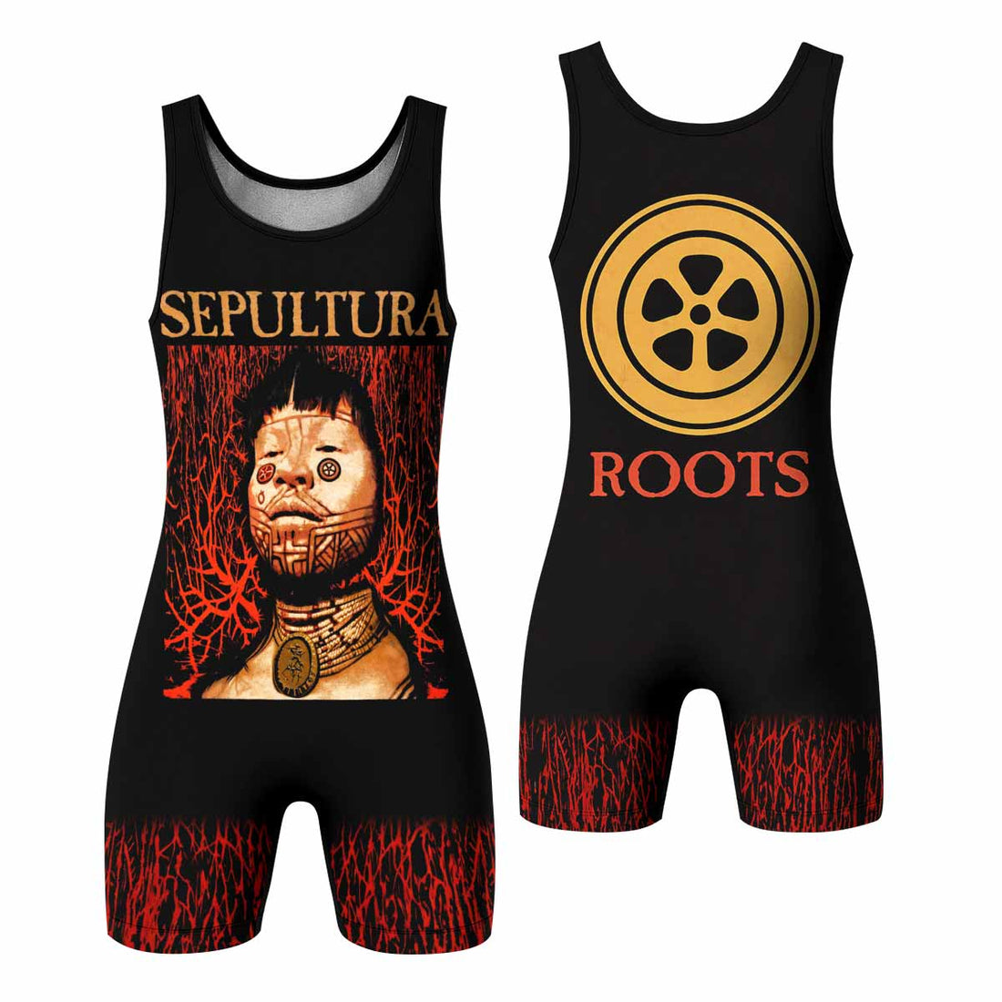 Sepultura Roots Wrestling Singlet - front and back view