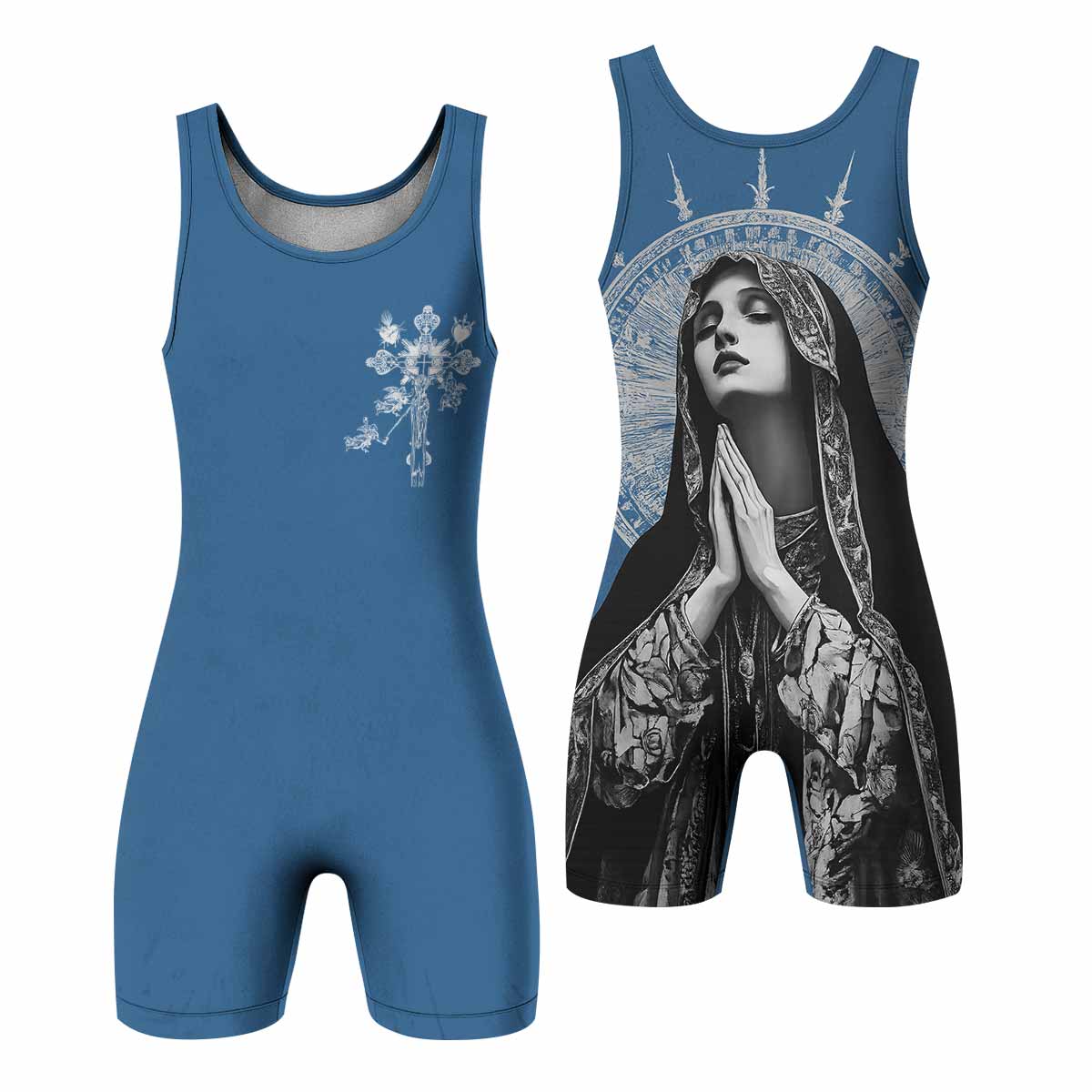 Our Lady of Sorrows Wrestling Singlet - front and back view