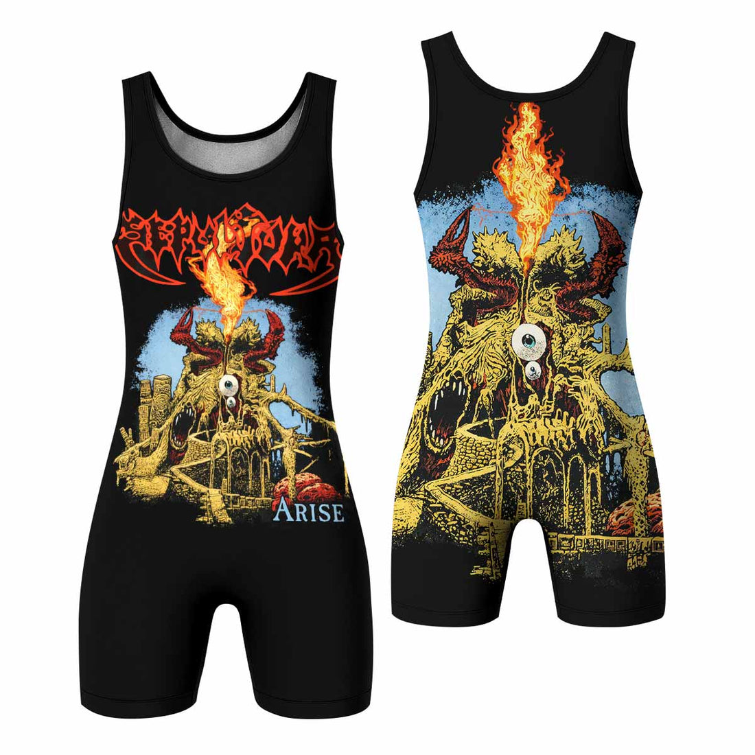 Sepultura Arise Wrestling Singlet - front and back view