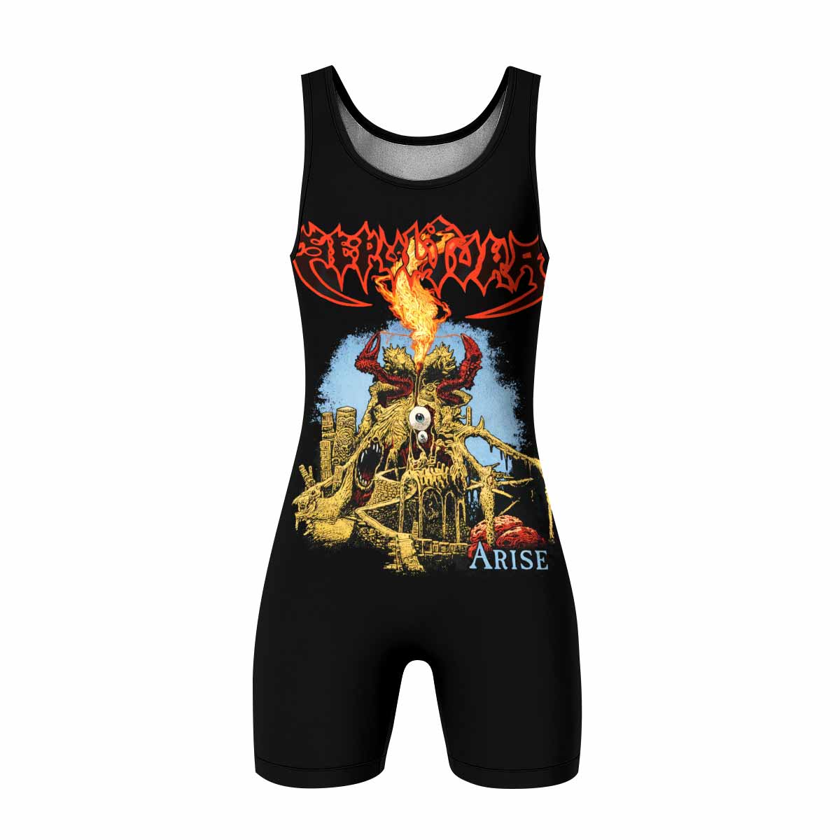 Sepultura Arise Wrestling Singlet - front view mockup
