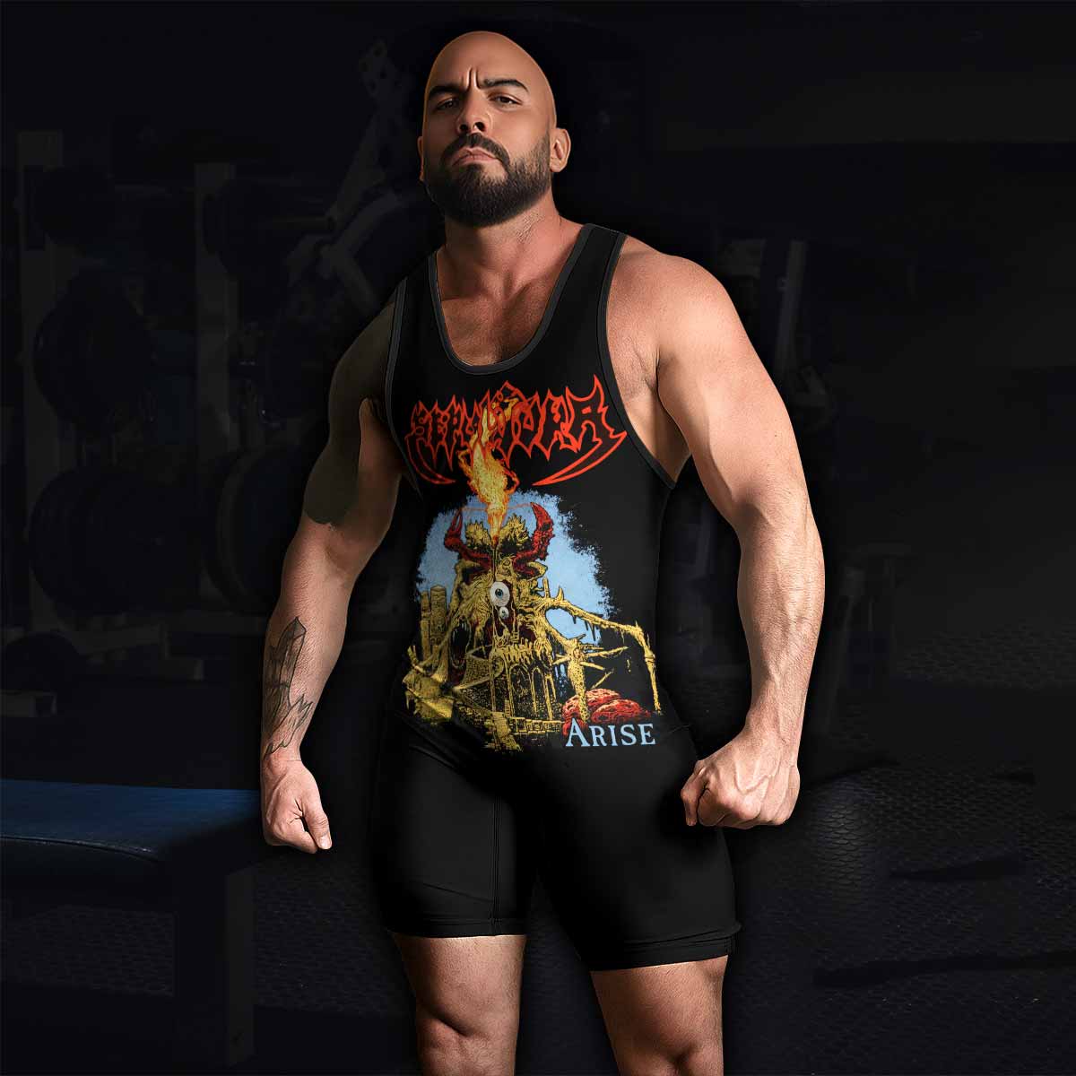 Sepultura Arise Wrestling Singlet - men's lifestyle view