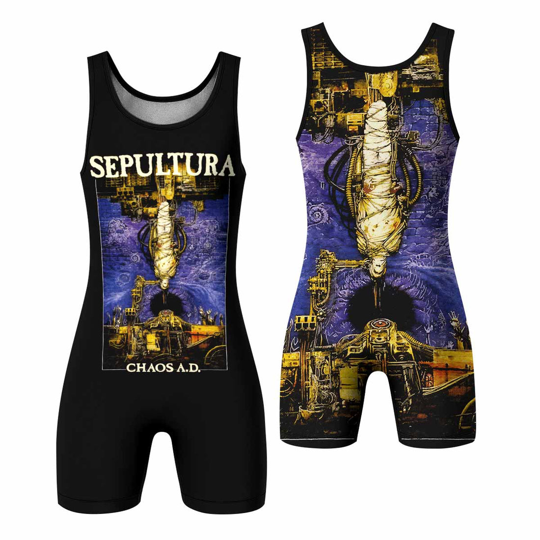 Sepultura Chaos A.D Wrestling Singlet - front and back view