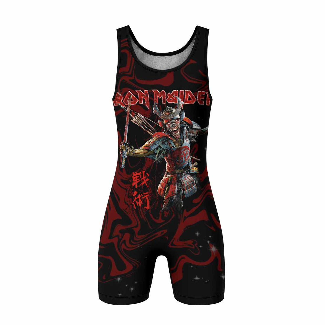 Iron Maiden Senjutsu Samurai Eddie Wrestling Singlet - front and back view