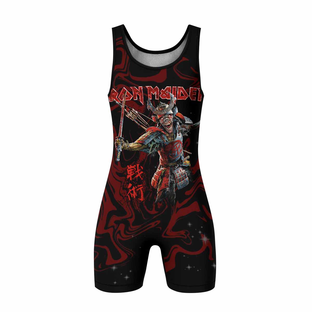 Iron Maiden Senjutsu Samurai Eddie Wrestling Singlet - front view mockup