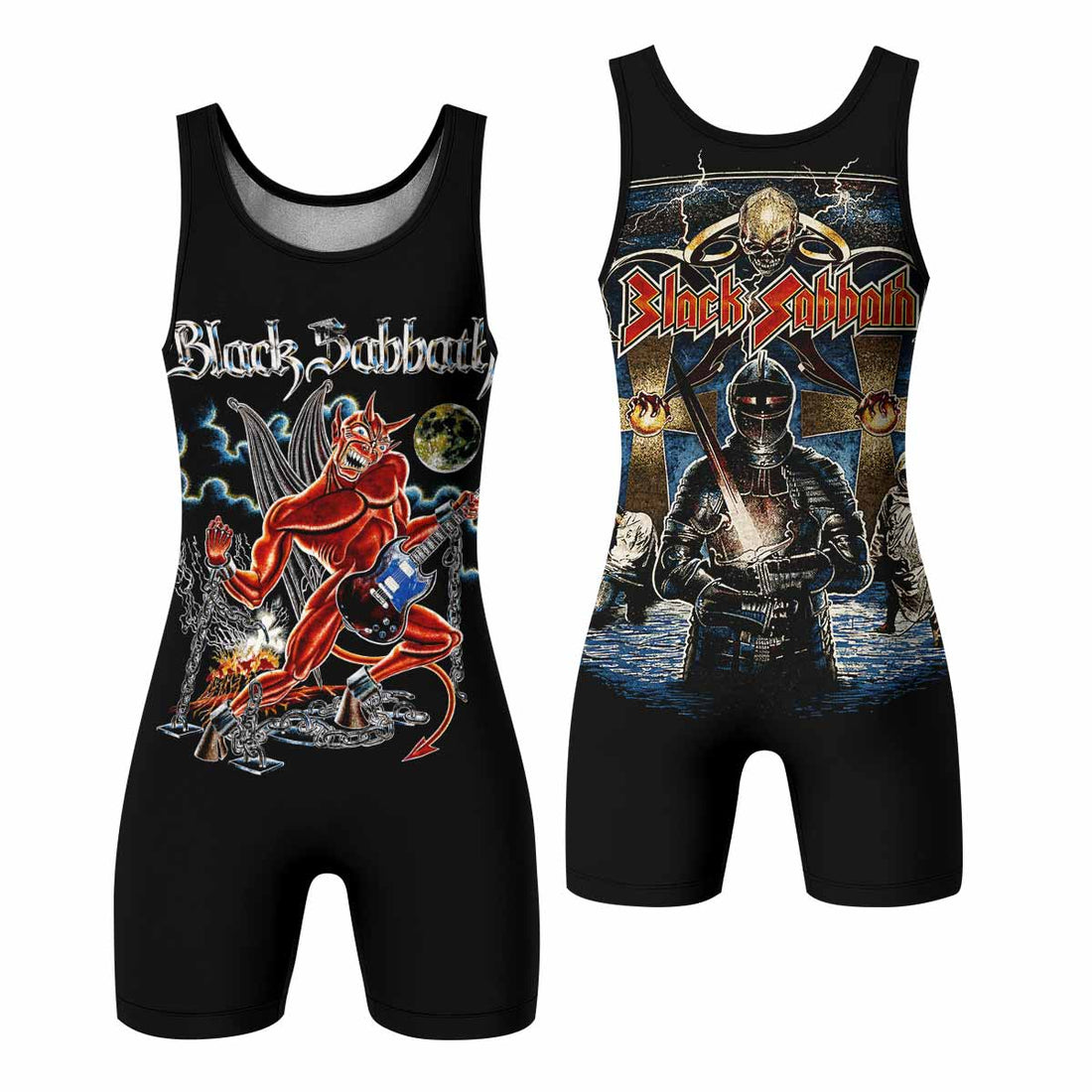 Black Sabbath Live Evil Wrestling Singlet - front and back view