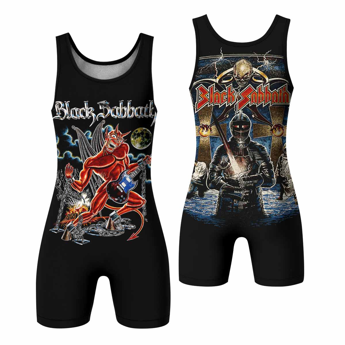 Black Sabbath Live Evil Wrestling Singlet - front and back view