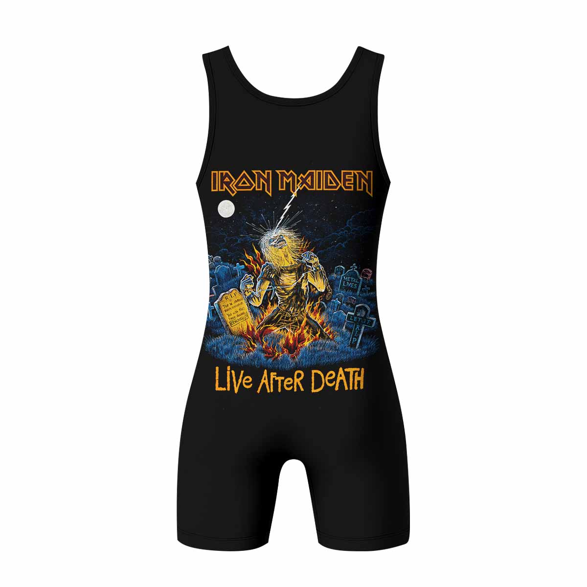 Iron Maiden Live After Death Wrestling Singlet - back view mockup