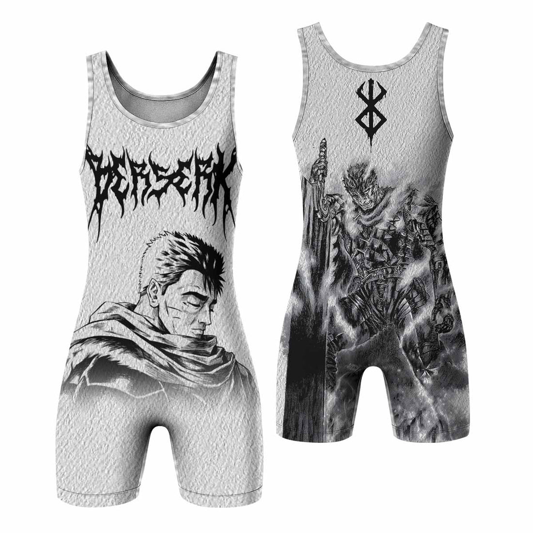 Berserk Metal Guts Wrestling Singlet - front and back view