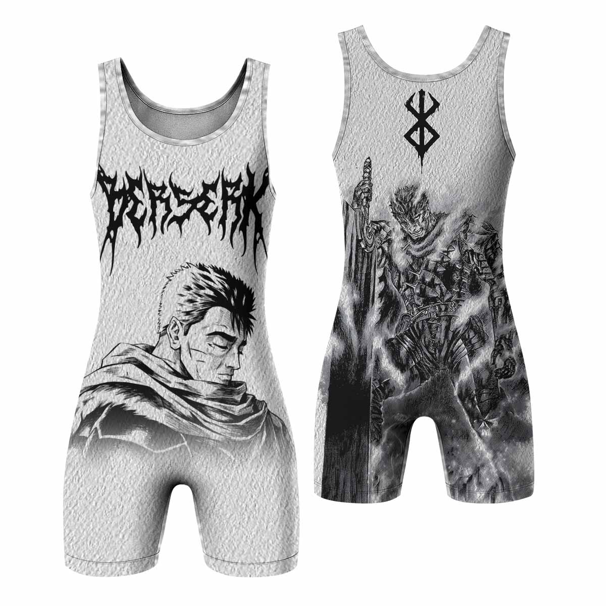 Berserk Metal Guts Wrestling Singlet - front and back view