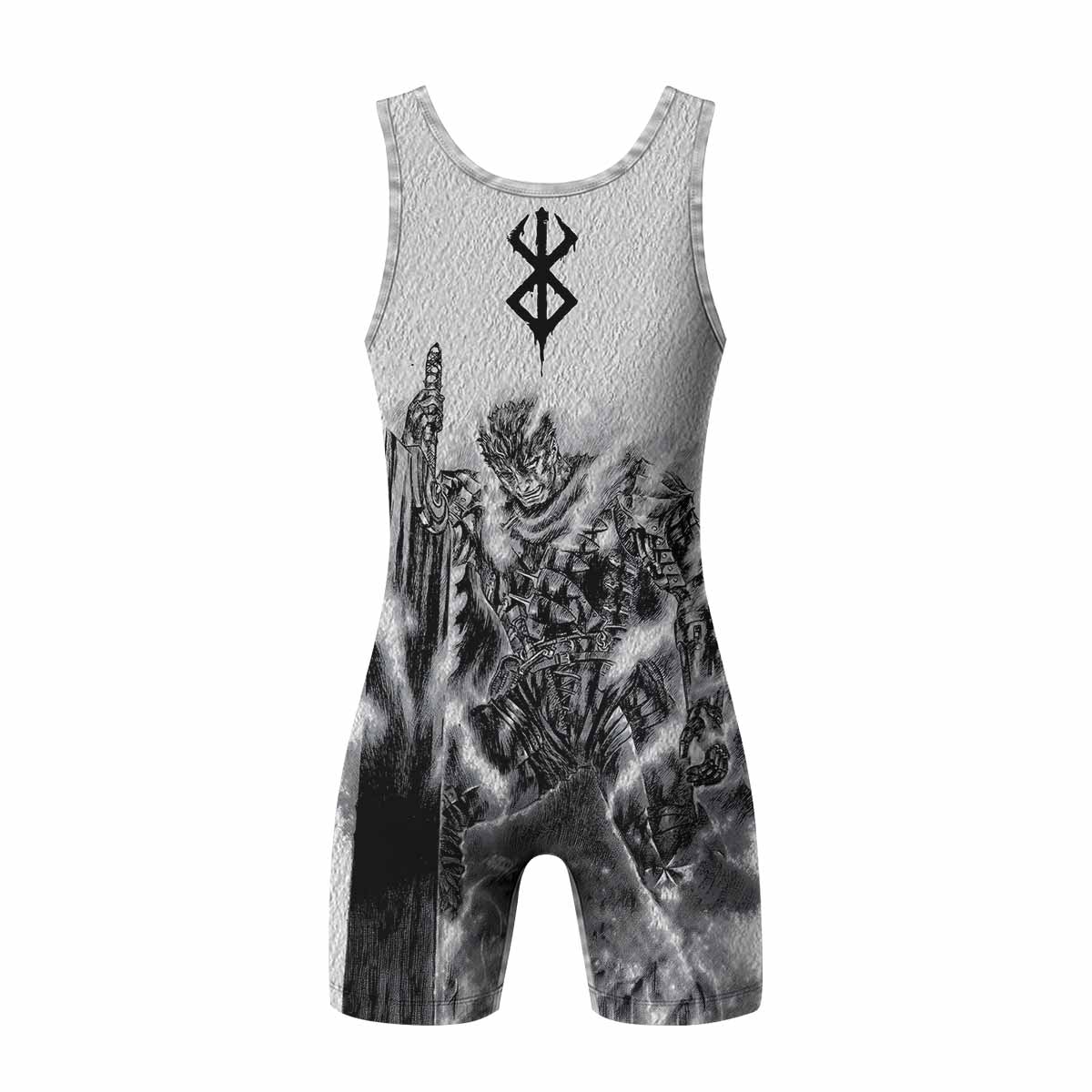 Berserk Metal Guts Wrestling Singlet - back view mockup