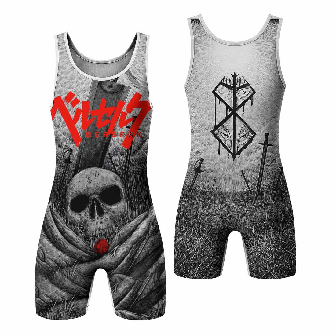 Berserk Eclipse Wrestling Singlet - front and back view