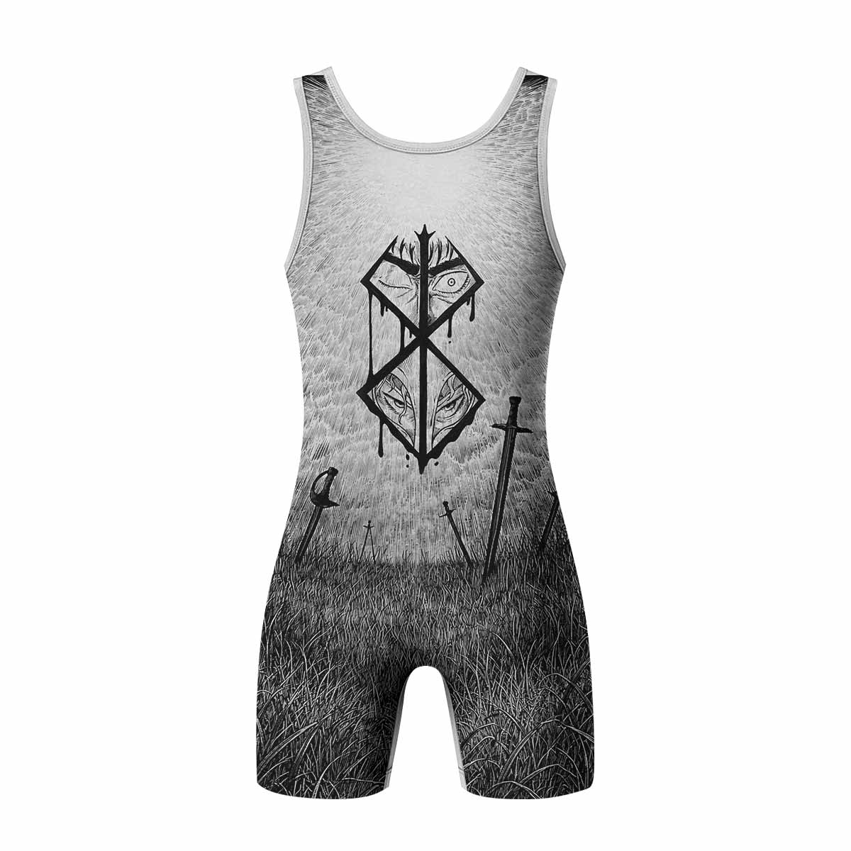 Berserk Eclipse Wrestling Singlet - back view mockup