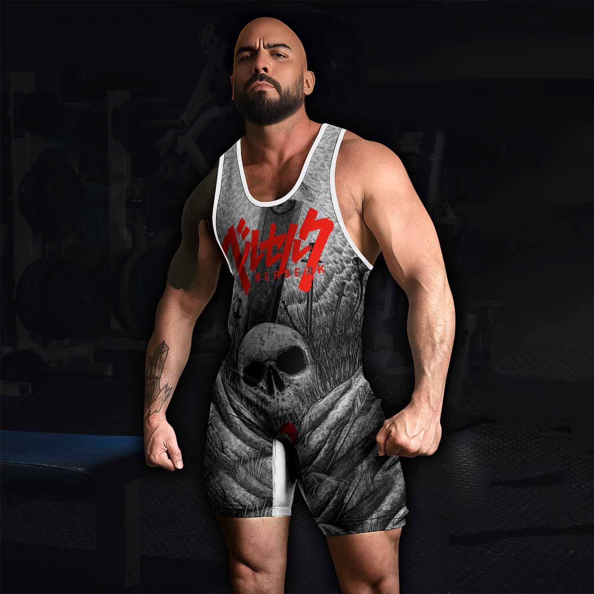 Berserk Eclipse Wrestling Singlet - men's lifestyle view