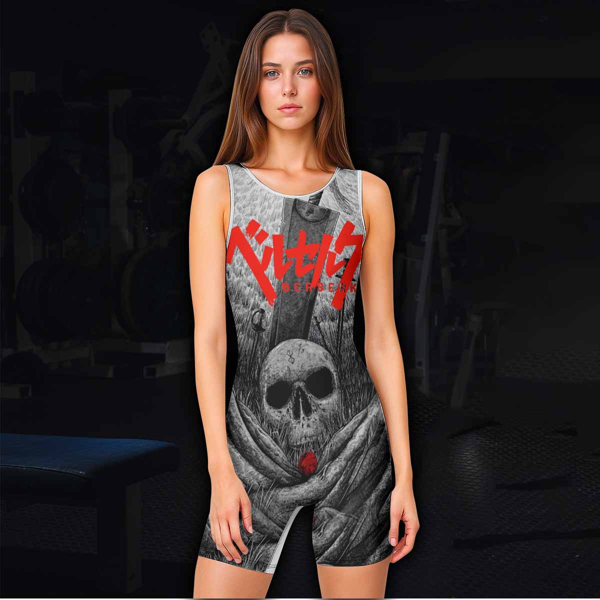 Berserk Eclipse Wrestling Singlet - women's lifestyle view