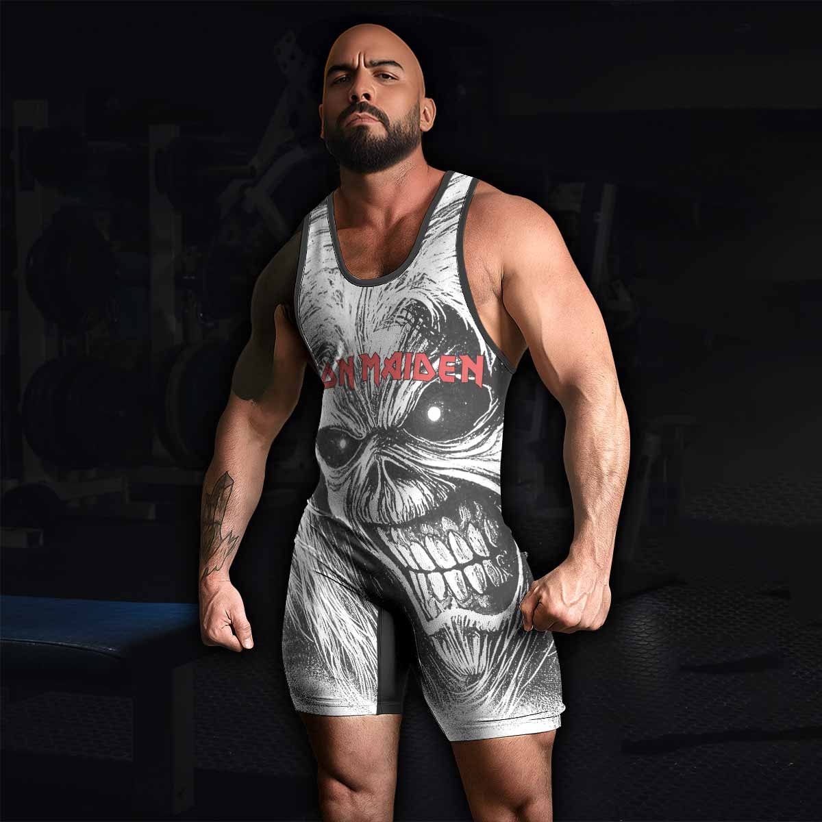 Iron Maiden Killers Wrestling Singlet - men's lifestyle view