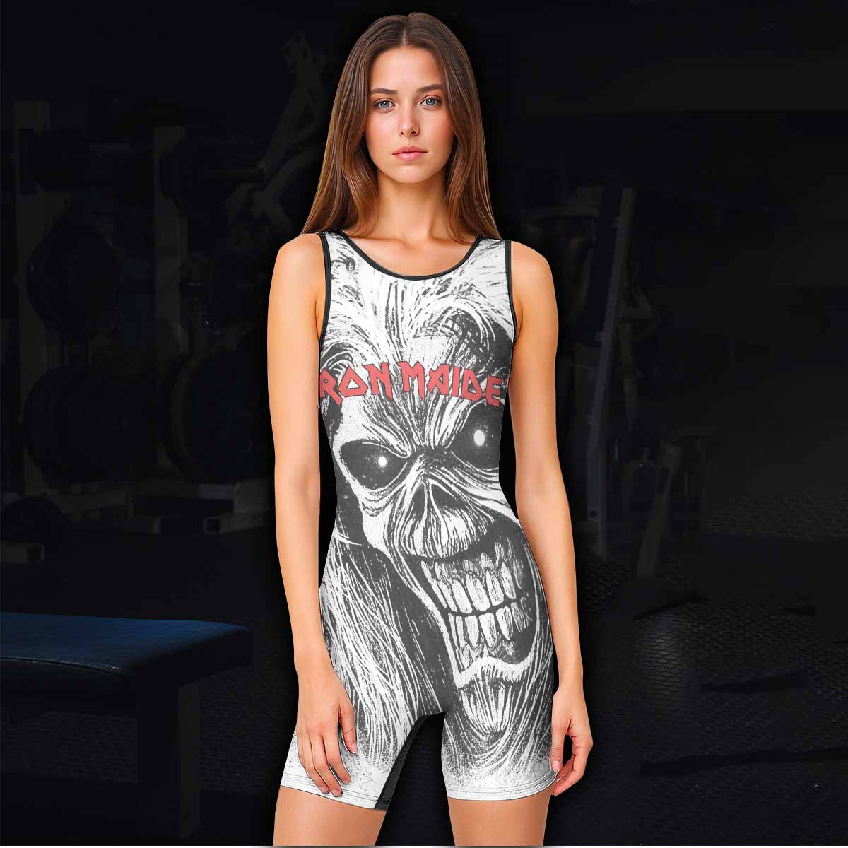 Iron Maiden Killers Wrestling Singlet - women's lifestyle view