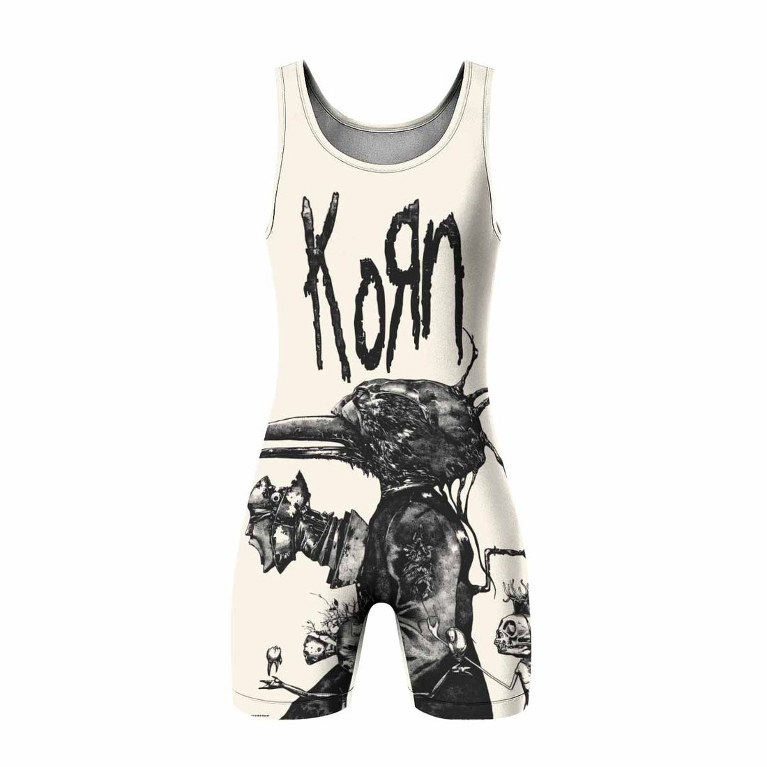 Korn Eye Of Heart Wrestling Singlet - front and back view