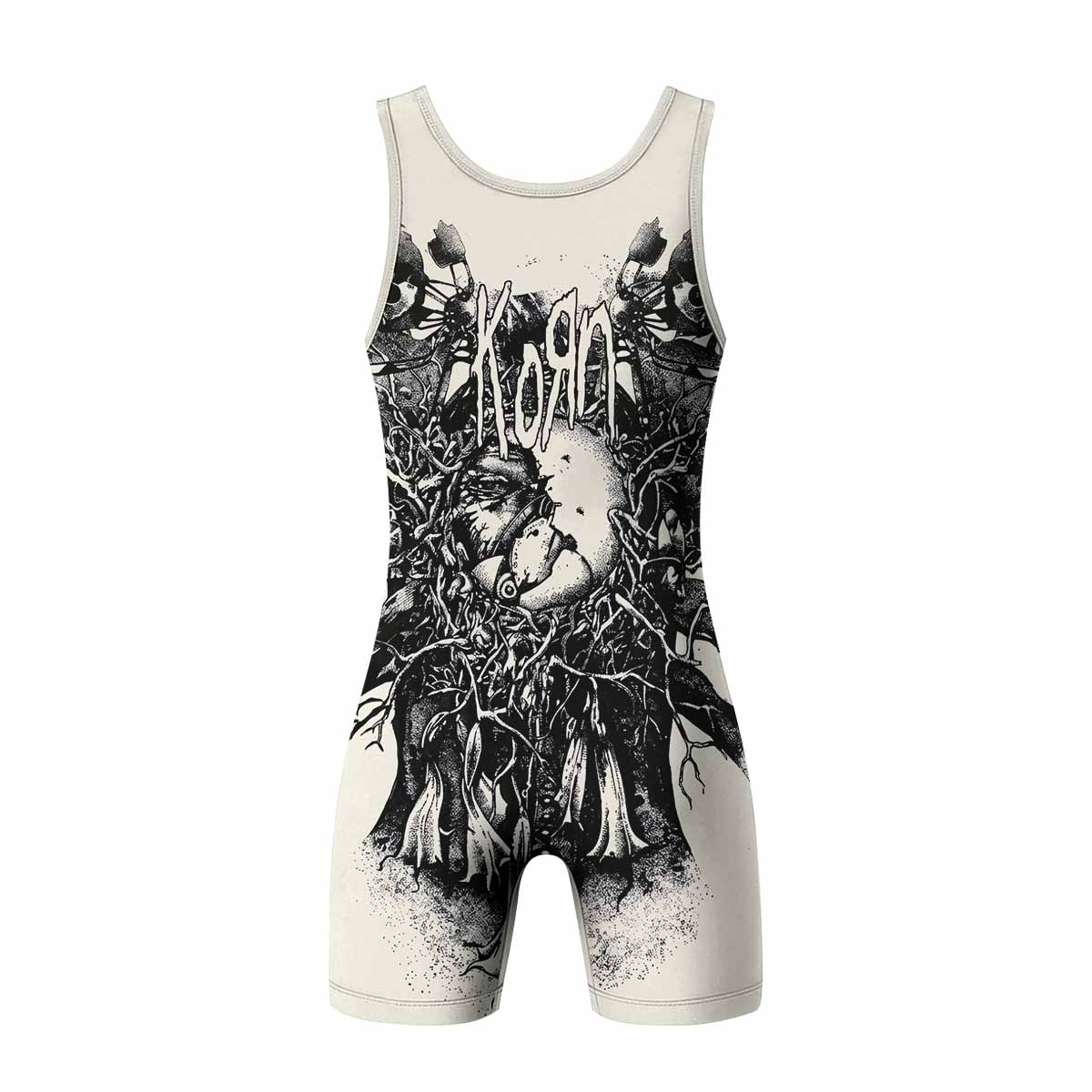 Korn Eye Of Heart Wrestling Singlet - back view mockup