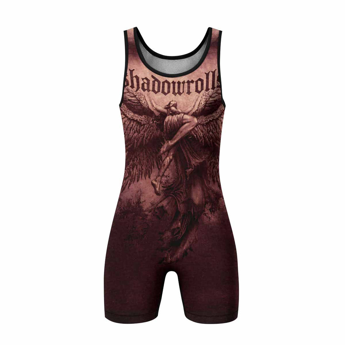 Bones of Grace Dark Angel Wrestling Singlet - front and back view