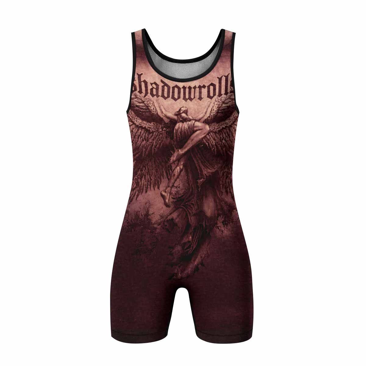 Bones of Grace Dark Angel Wrestling Singlet - front view mockup