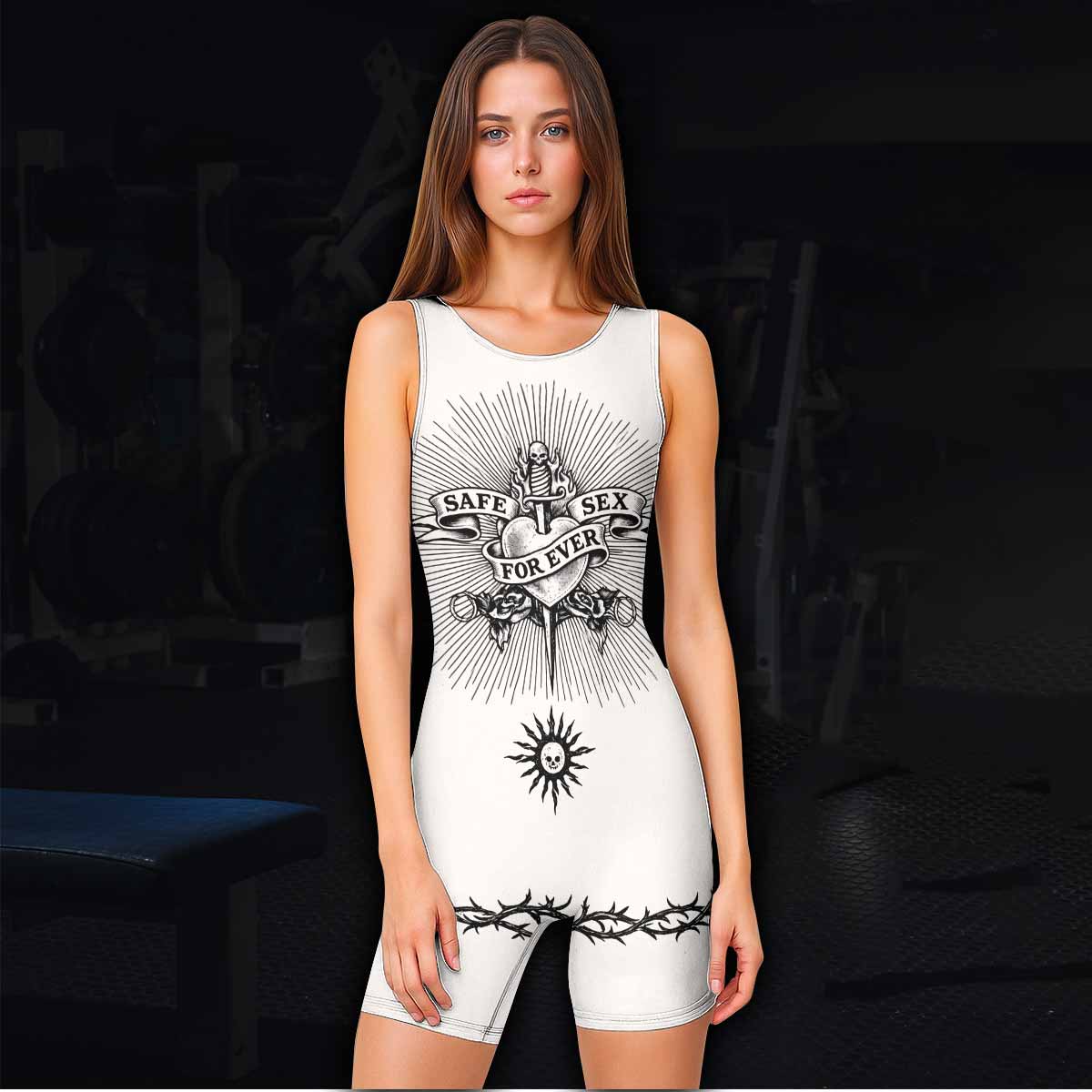 Dragon Tattoo Wrestling Singlet - women's lifestyle view