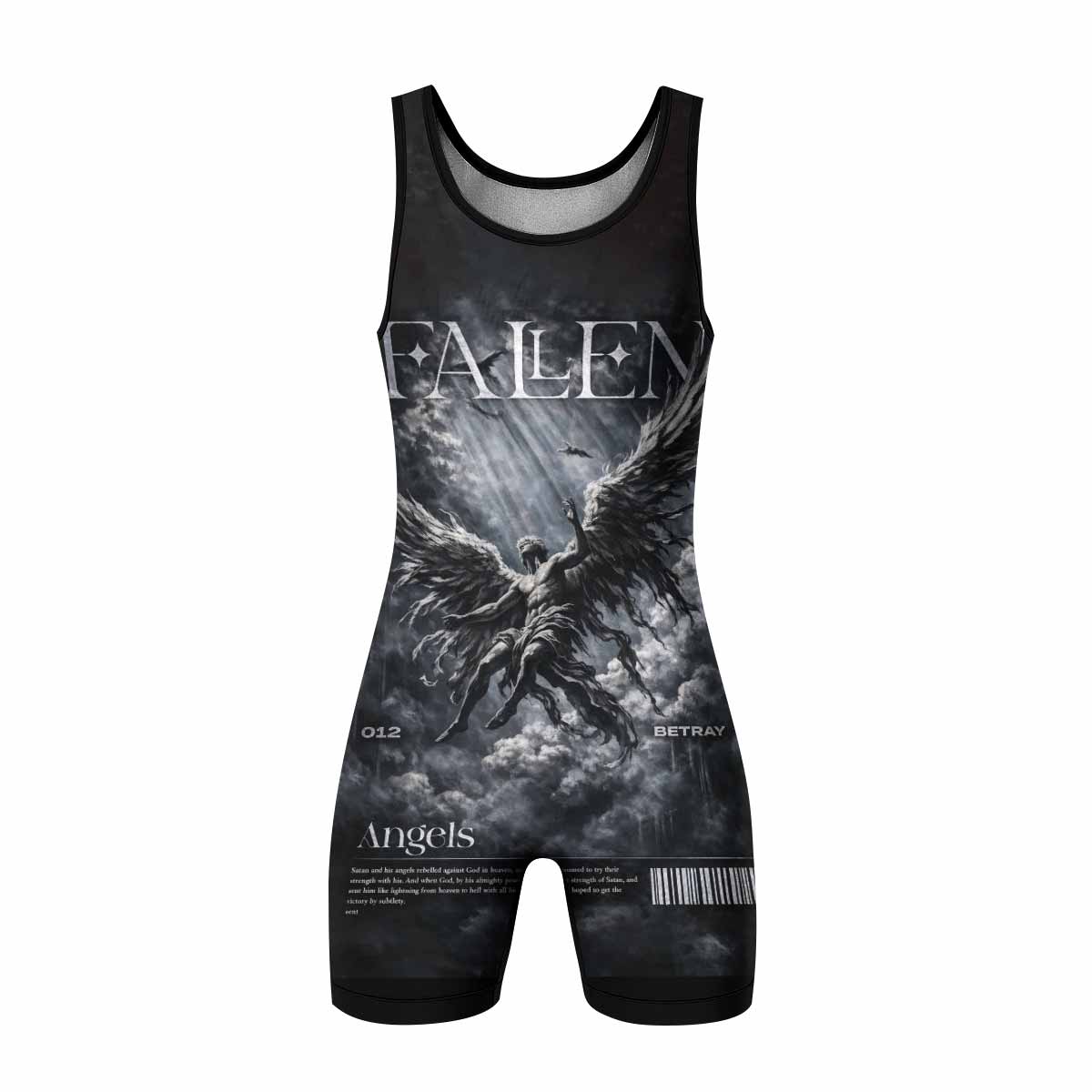 Fallen Angels Wrestling Singlet - front view mockup