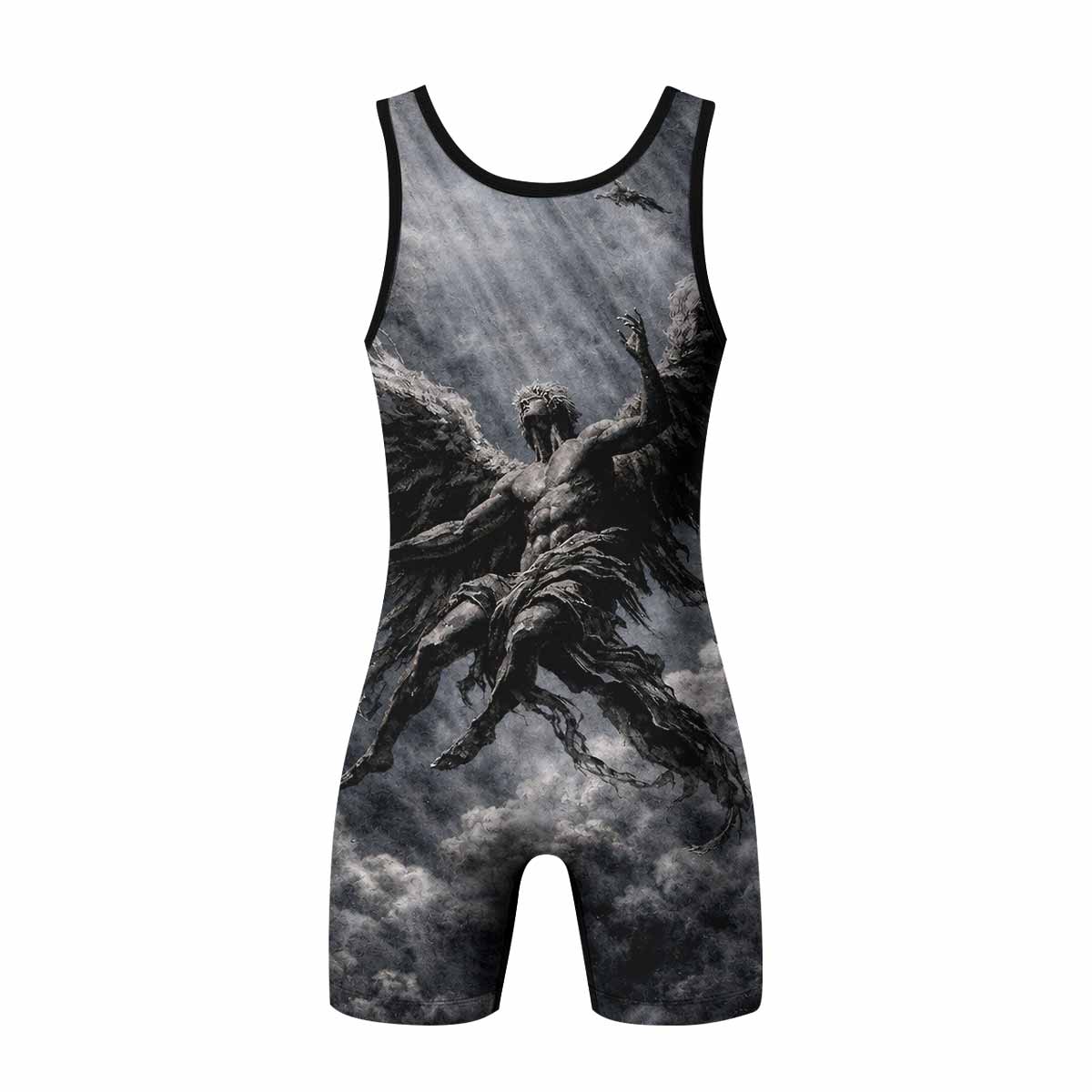 Fallen Angels Wrestling Singlet - back view mockup