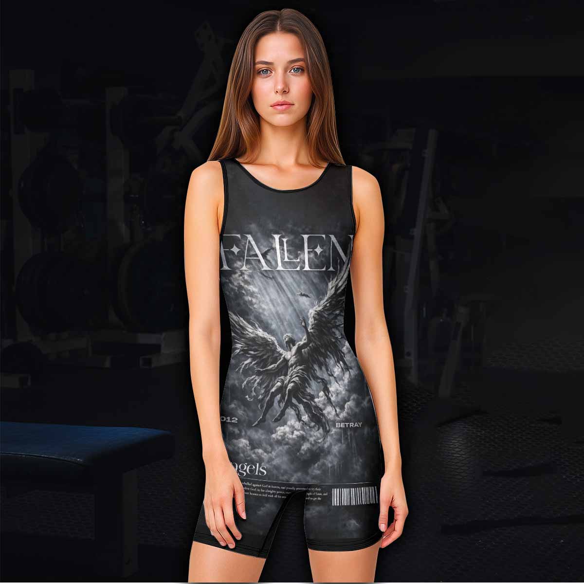 Fallen Angels Wrestling Singlet - women's lifestyle view