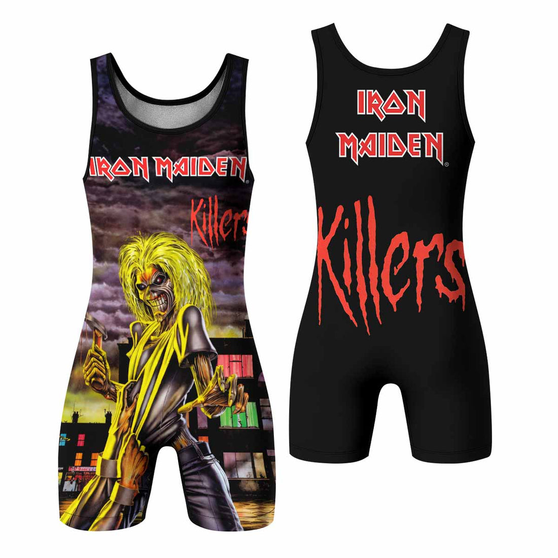 Killers Iron Maiden Wrestling Singlet - front and back view