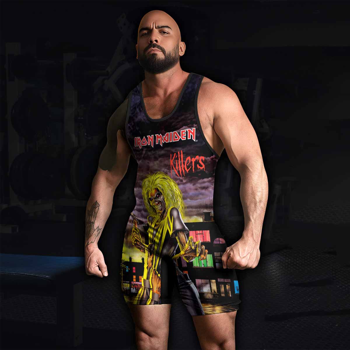 Killers Iron Maiden Wrestling Singlet - men's lifestyle view