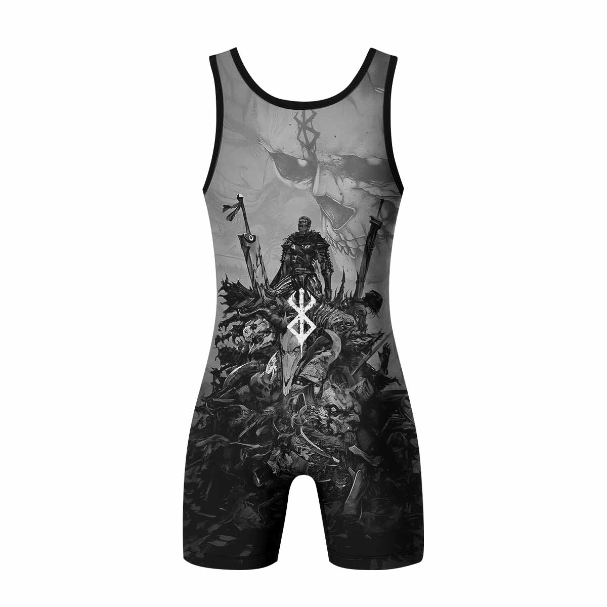 Berserk Guts Sorrow Wrestling Singlet - back view mockup