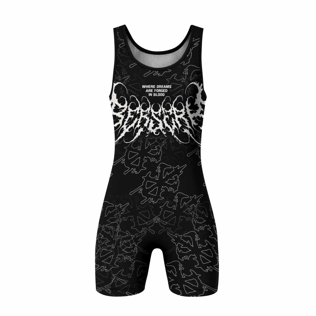 Berserk Forged In Blood Wrestling Singlet - front and back view