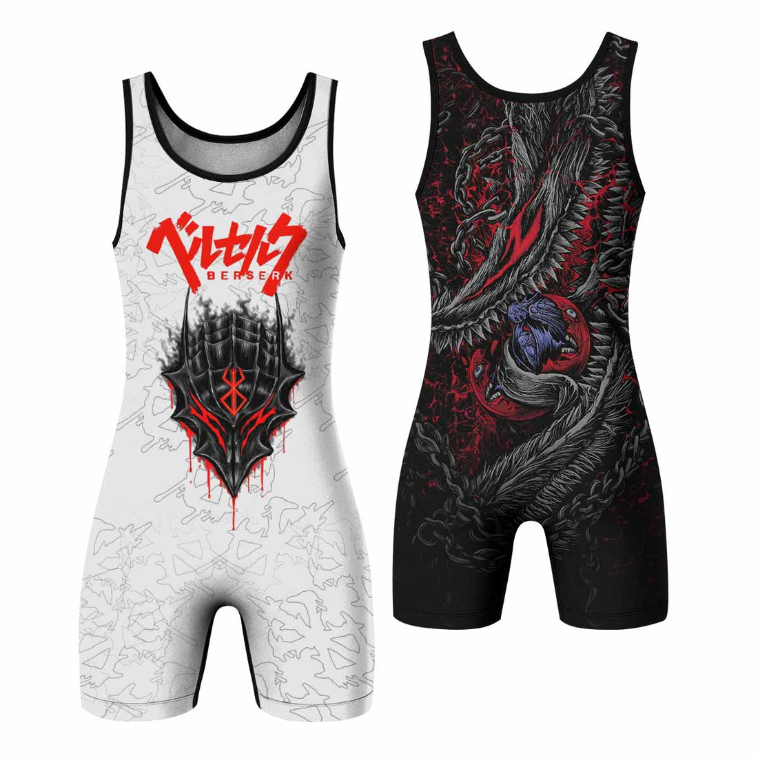 Berserk Berserker Armor Wrestling Singlet - front and back view