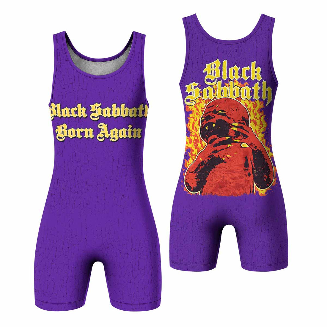 Born Again Black Sabbath Wrestling Singlet - front and back view