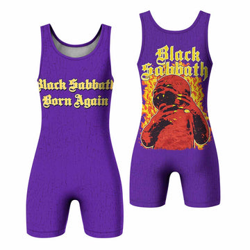 Born Again Black Sabbath Wrestling Singlet - front and back view