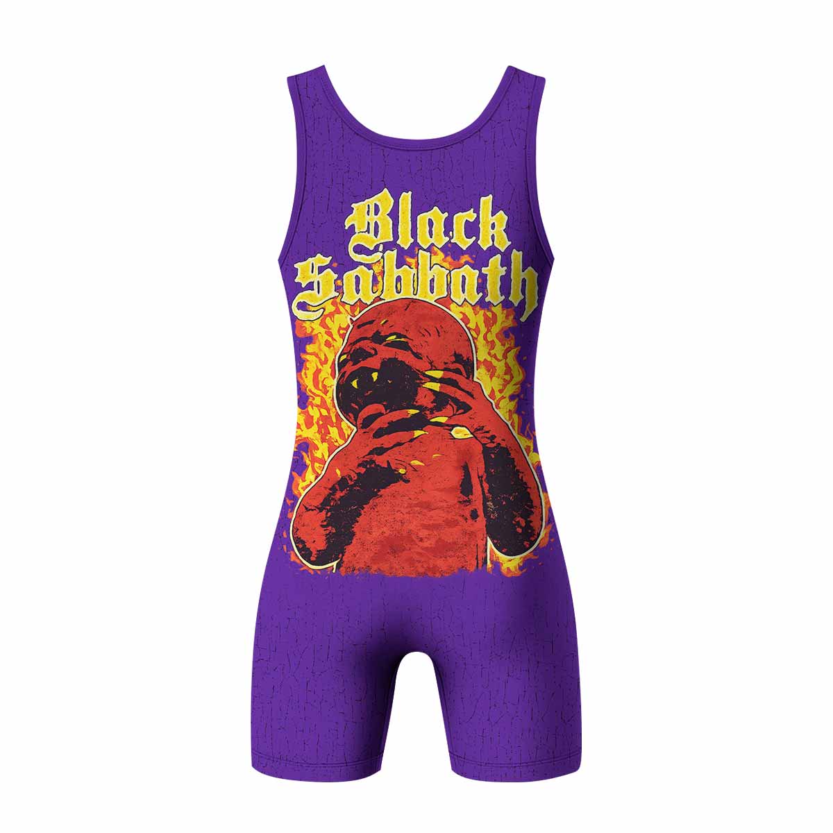 Born Again Black Sabbath Wrestling Singlet - back view mockup