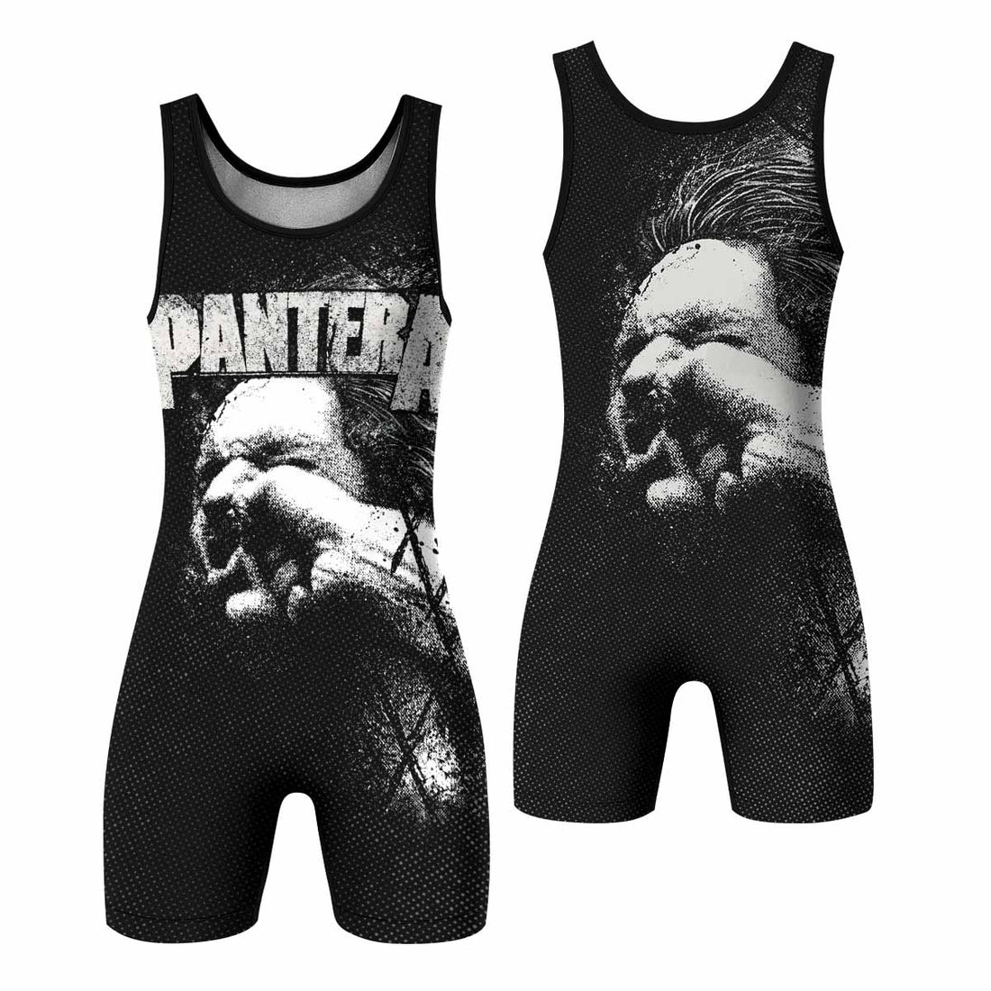 Vulgar Display of Power Pantera Wrestling Singlet - front and back view