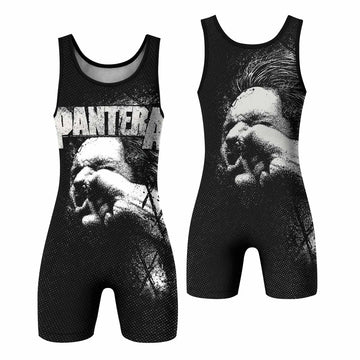 Vulgar Display of Power Pantera Wrestling Singlet - front and back view