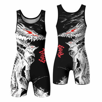 Berserk Guts Berserker Armor Wrestling Singlet - front and back view