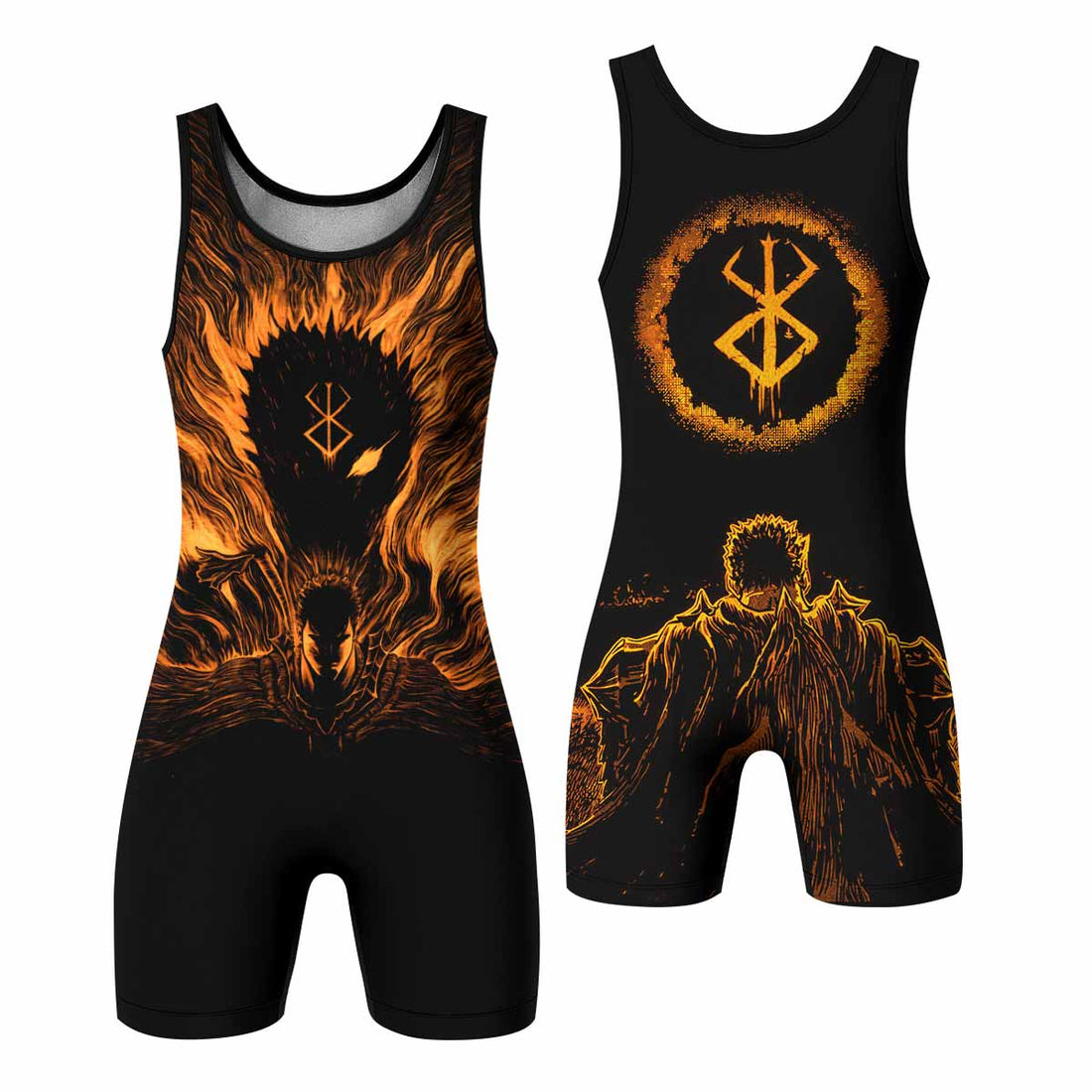Beast of Darkness Berserk Wrestling Singlet - front and back view