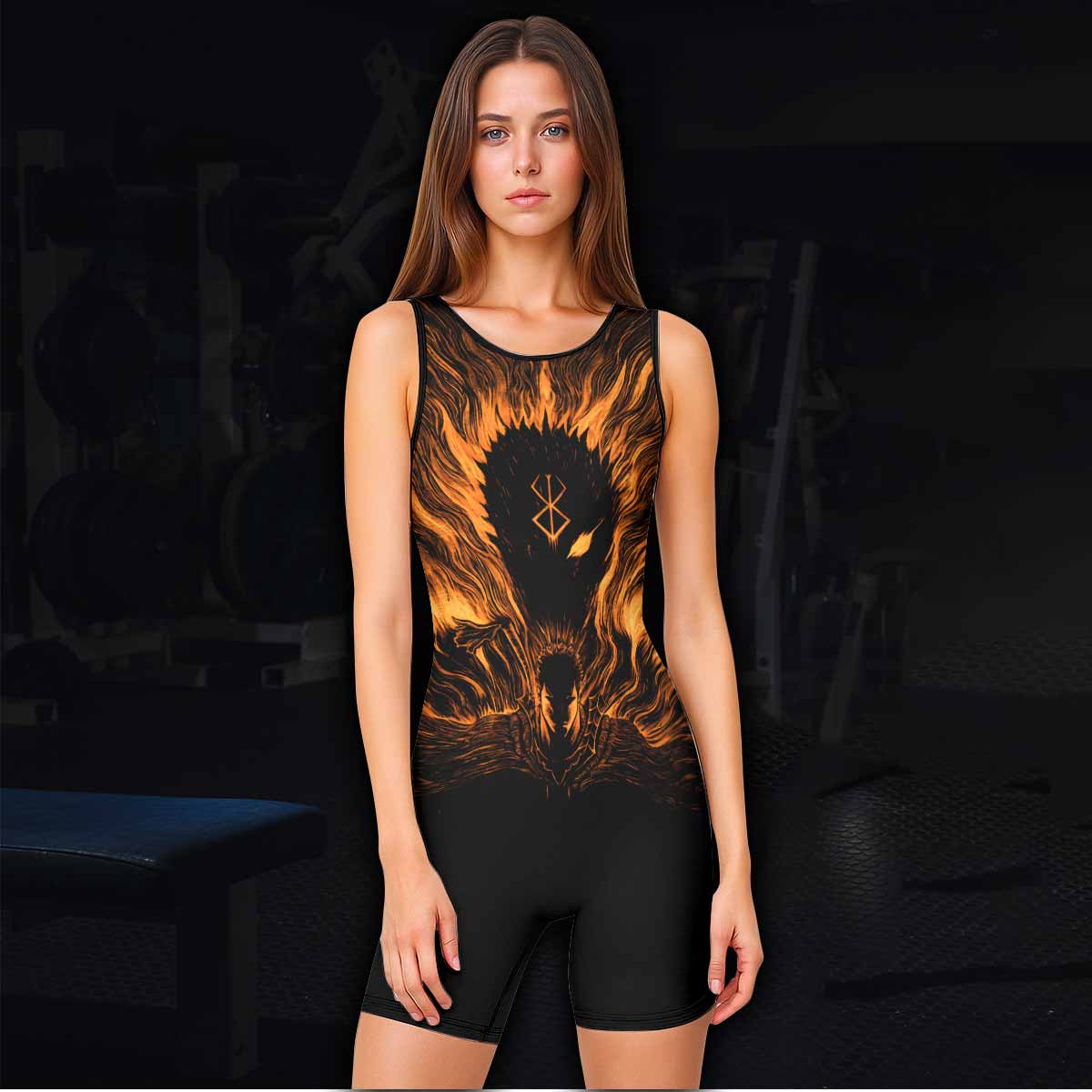 Beast of Darkness Berserk Wrestling Singlet - women's lifestyle view