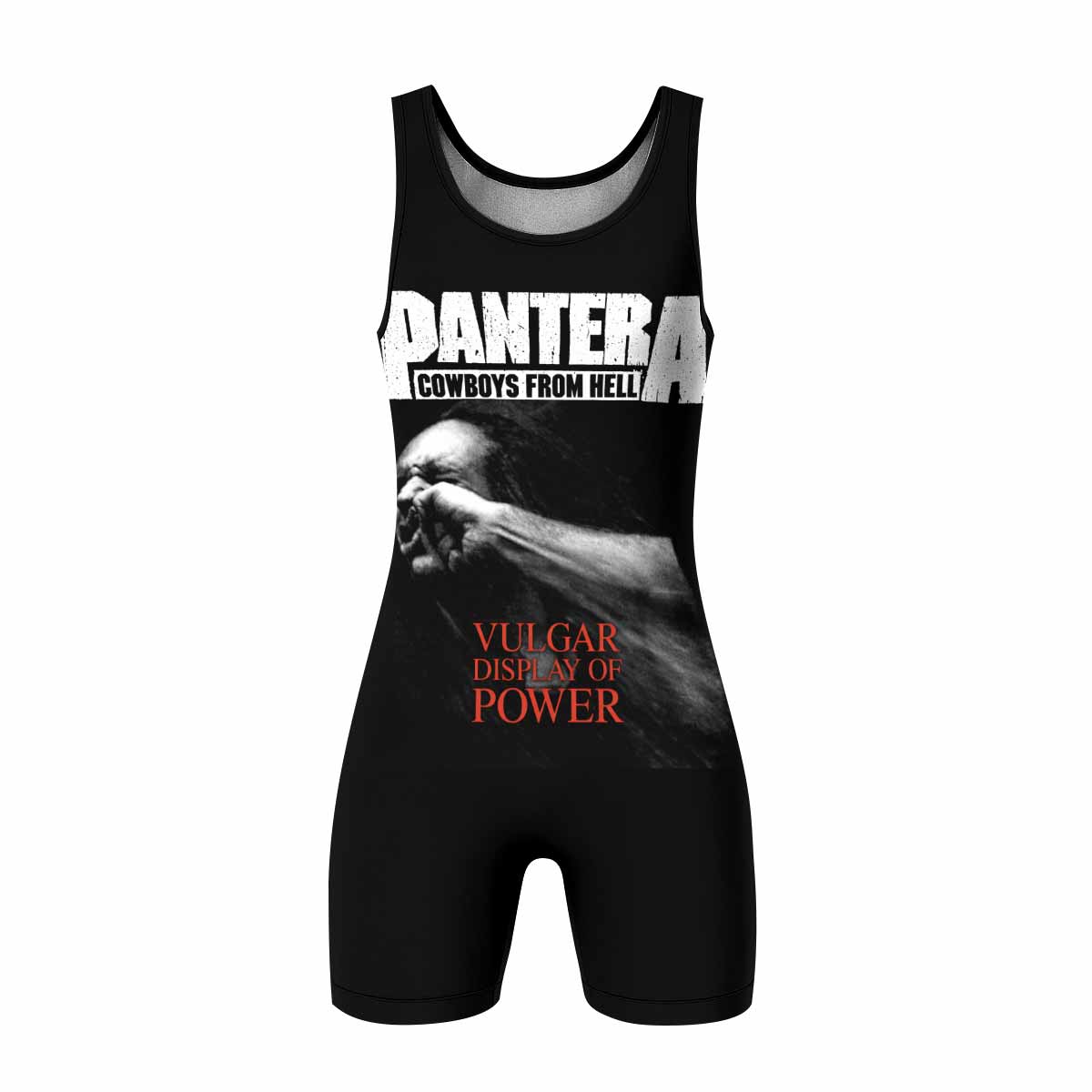 Pantera Stronger Than All Wrestling Singlet - front view mockup