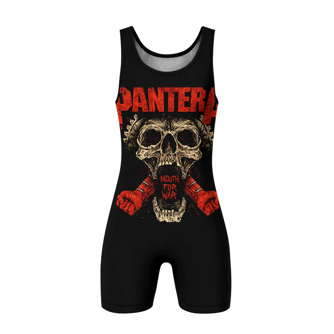 Pantera Mouth for War Wrestling Singlet - front and back view
