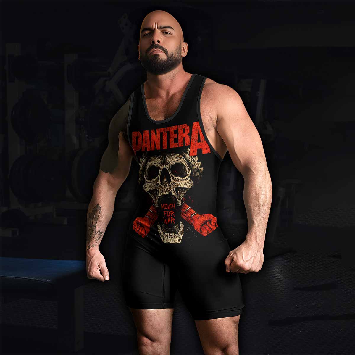 Pantera Mouth for War Wrestling Singlet - men's lifestyle view
