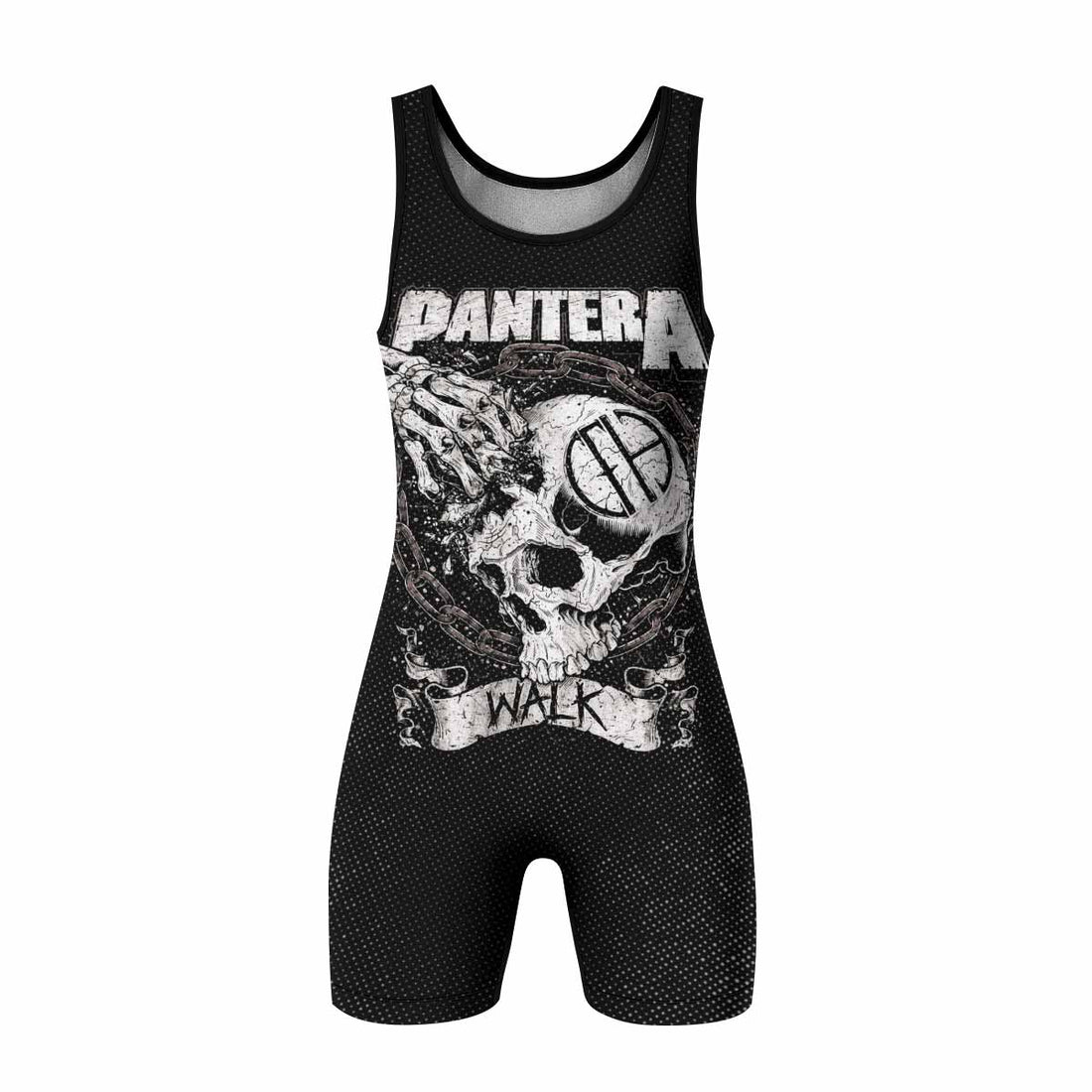 Pantera Walk Skull Wrestling Singlet - front and back view