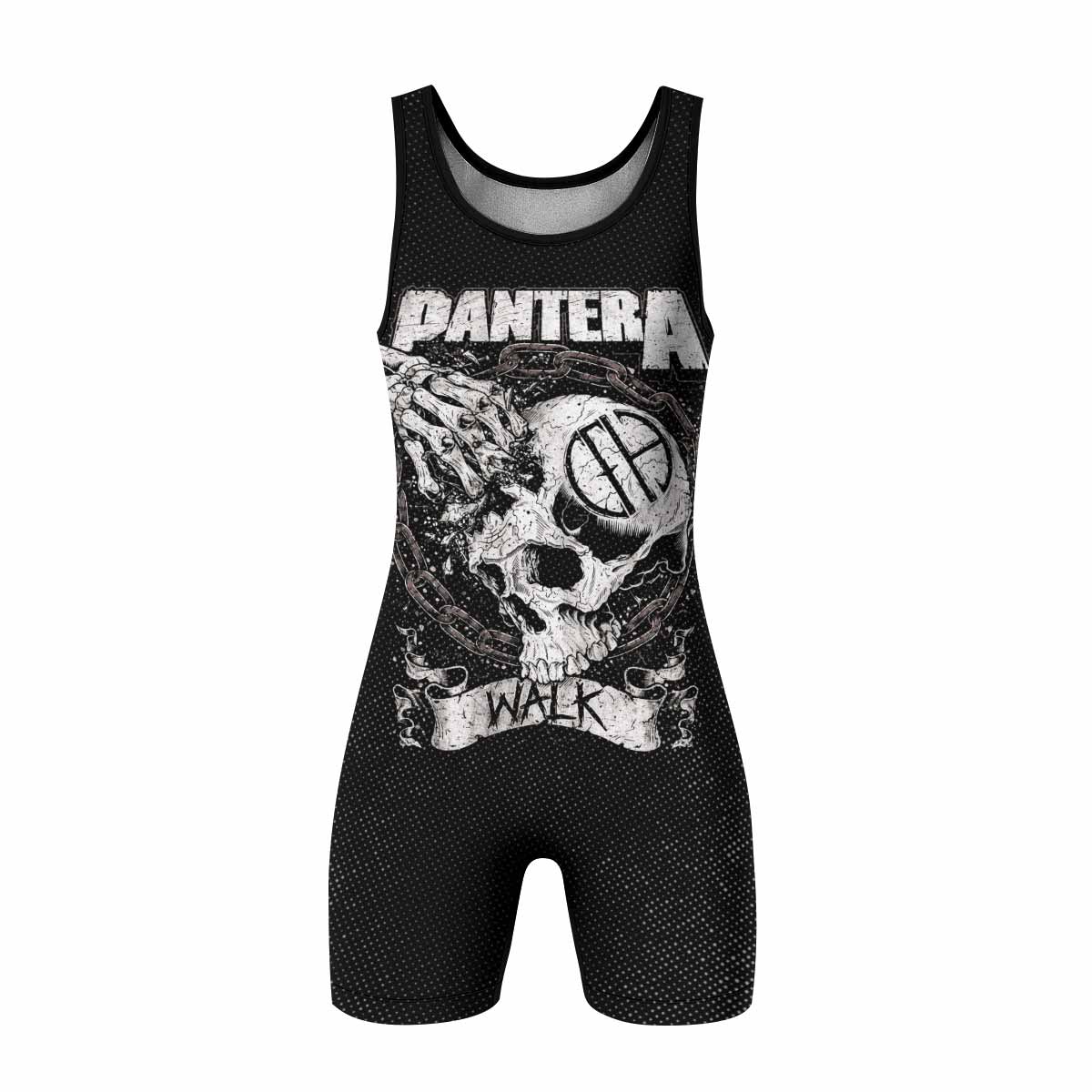 Pantera Walk Skull Wrestling Singlet - front view mockup
